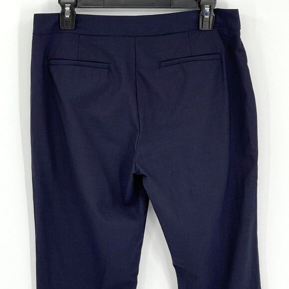 Everlane Wool Navy Straight Leg Crop Pants Mid Rise Flat Front Women Size 4 - Picture 7 of 11